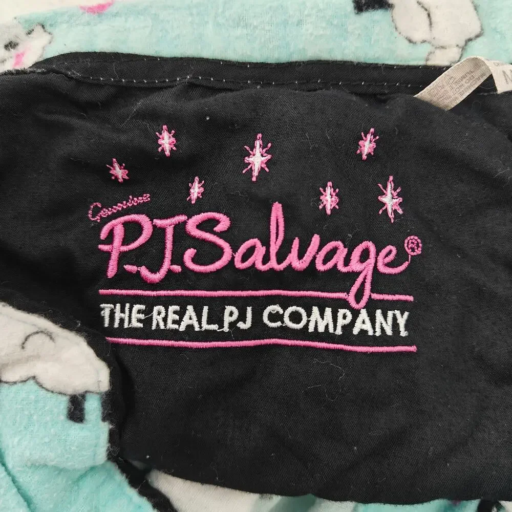 PJ Salvage Loungewear Flannels Pajama White Black Sheep Love Womens Medium